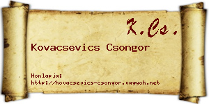 Kovacsevics Csongor névjegykártya