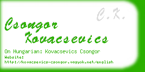 csongor kovacsevics business card